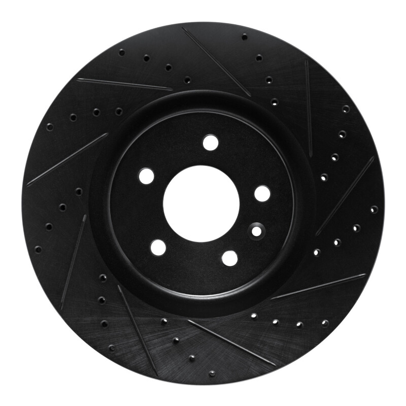 Buick Regal Sportback Brake Rotor (1) - Front Right - R1 Concepts - Drilled & Slotted - Black - `16-`20
